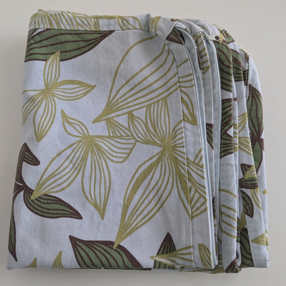 Vintage IKEA Karlstad Seat Cover Set of 2 Leaf Floral 22x18.5 x1.5 Back Cushion - Picture 12 of 12